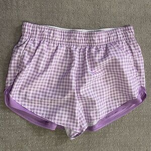 Purple plaid gingham large 12 14 shorts athletic casual